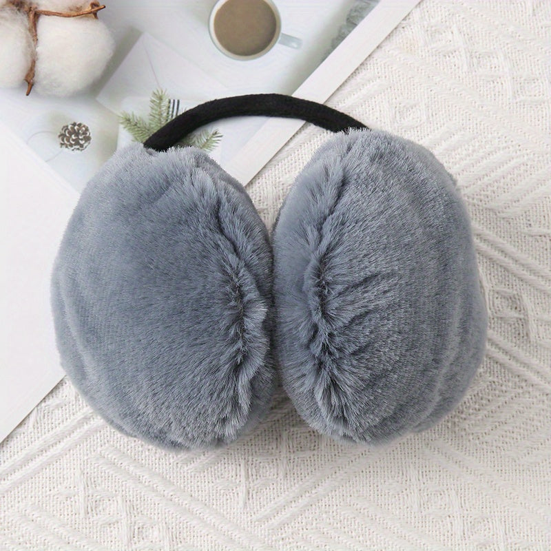 Earmuffs Windproof Foldable Winter Warmth Pink Soft Polyester Ear Warmers Women