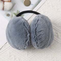 Earmuffs Windproof Foldable Winter Warmth Pink Soft Polyester Ear Warmers Women