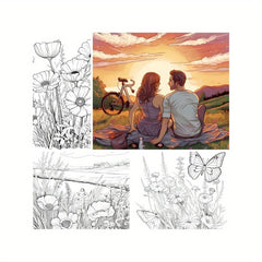 Romantic Countryside Journey Coloring Book 22 Pages 20x20cm Deluxe Edition