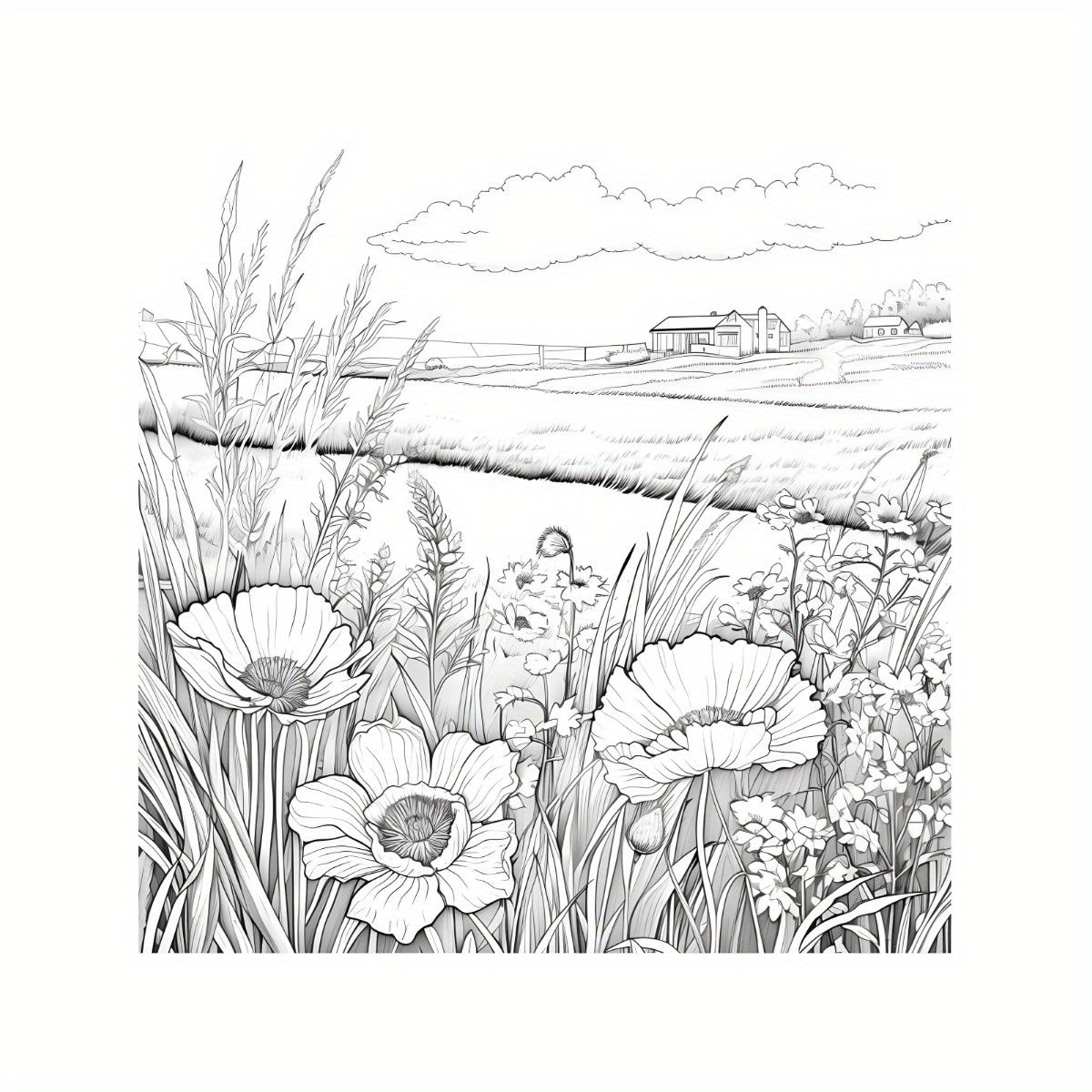 Romantic Countryside Journey Coloring Book 22 Pages 20x20cm Deluxe Edition