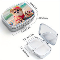 Beach Puppy Pattern Pill Boxes - Set of 2
