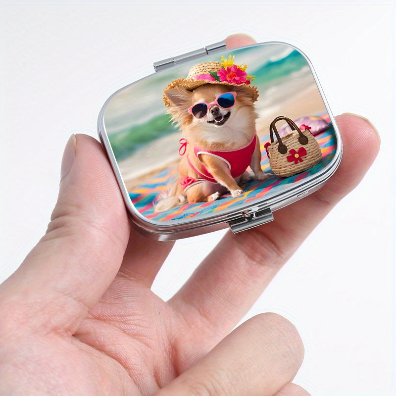 Beach Puppy Pattern Pill Boxes - Set of 2