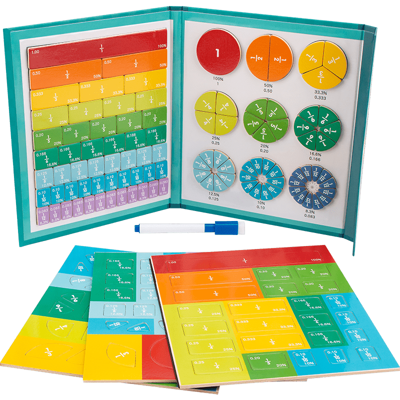 Magnetic Fractional Math Learning Book for Kids 3-8 Years