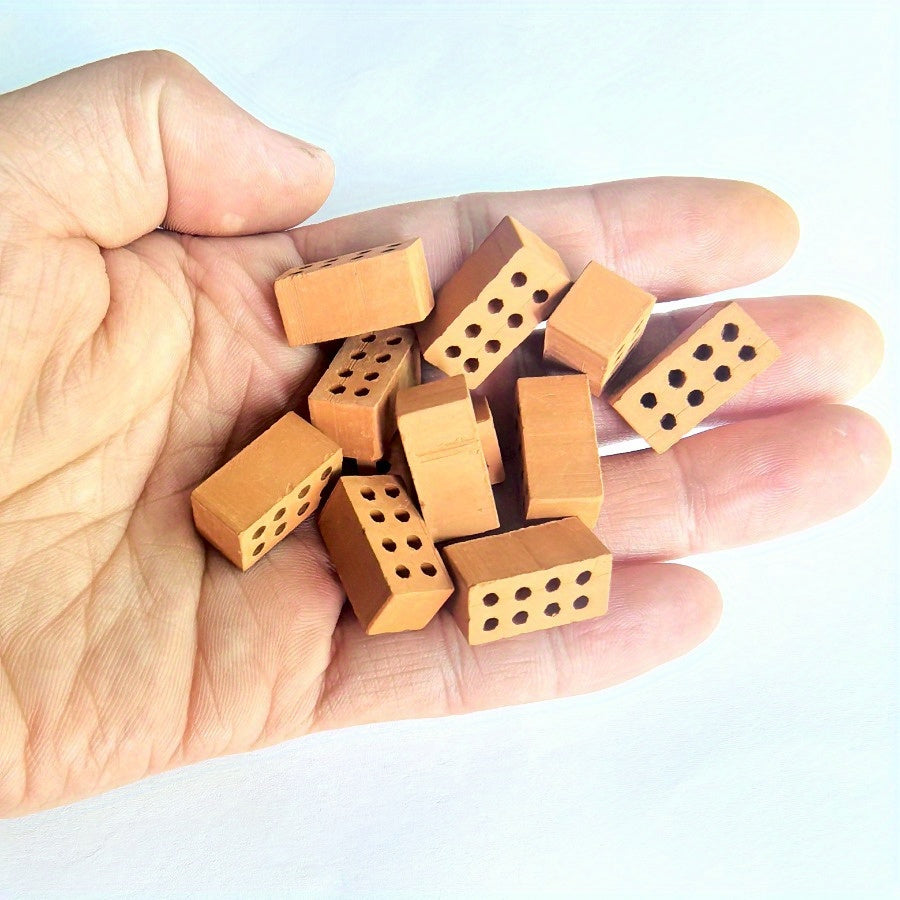 Red Mini Bricks Masonry Crafts DIY Building Model Clay Sandbox Wall Decor