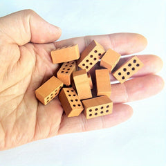 Red Mini Bricks Masonry Crafts DIY Building Model Clay Sandbox Wall Decor