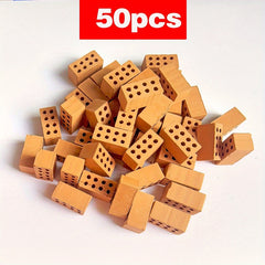 Red Mini Bricks Masonry Crafts DIY Building Model Clay Sandbox Wall Decor