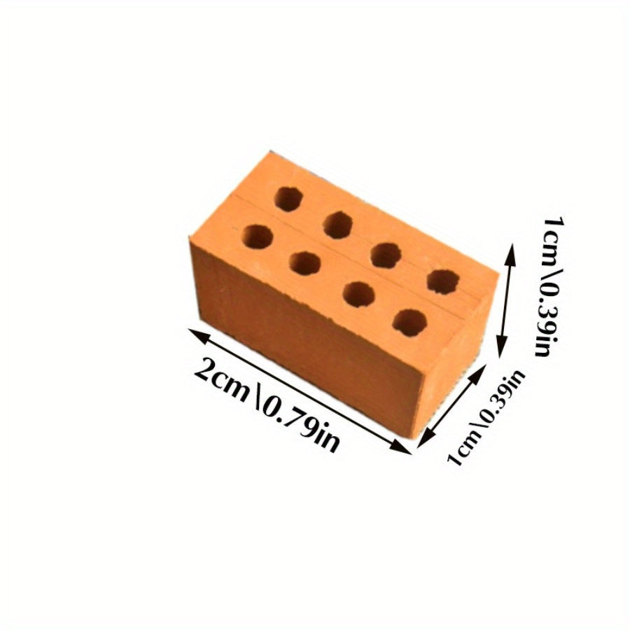 Red Mini Bricks Masonry Crafts DIY Building Model Clay Sandbox Wall Decor