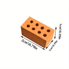Red Mini Bricks Masonry Crafts DIY Building Model Clay Sandbox Wall Decor