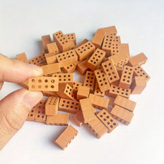 Red Mini Bricks Masonry Crafts DIY Building Model Clay Sandbox Wall Decor