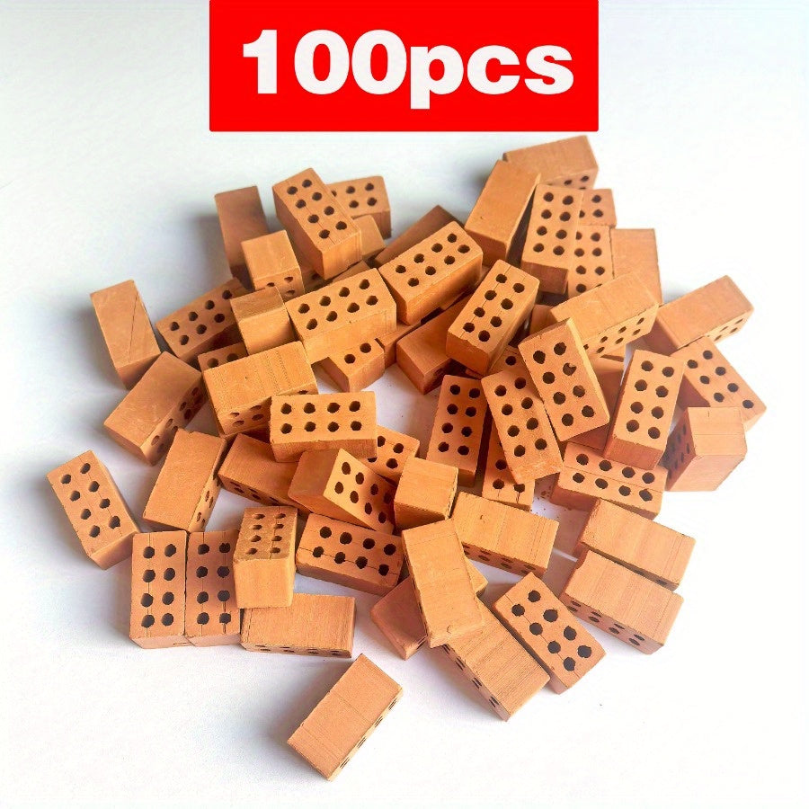 Red Mini Bricks Masonry Crafts DIY Building Model Clay Sandbox Wall Decor