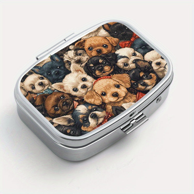 Charming Puppy Print Pill Organizer for Travel