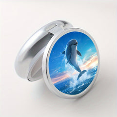 Dolphin Pattern Round Medicine Box 3 Compartment Pill Box