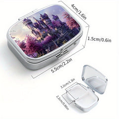 Castle Pattern Printed Medicine Box Two Compartment Pill Box