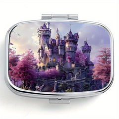 Castle Pattern Printed Medicine Box Two Compartment Pill Box