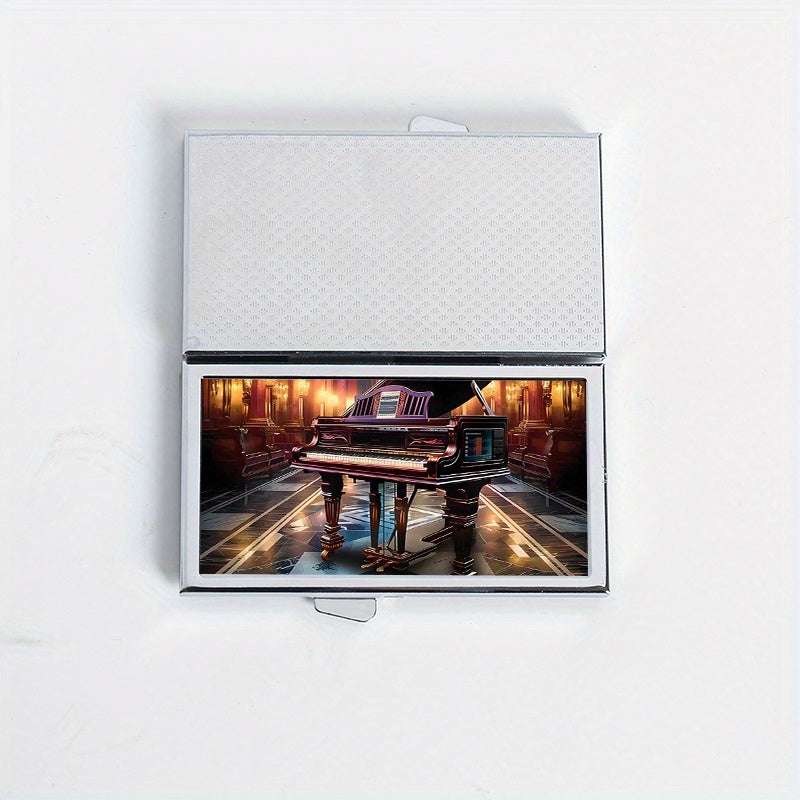 Piano Pattern Printed Rectangular Pill Box Mini Portable Pill Box