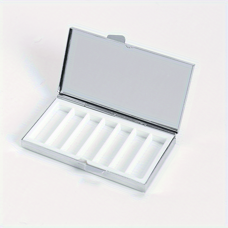 Three Lambs Pattern Printing Portable Pill Box 7 Compartment Pocket Purse