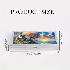 Seaside House Rectangular Pill Box 7 Compartment Portable Pill Box