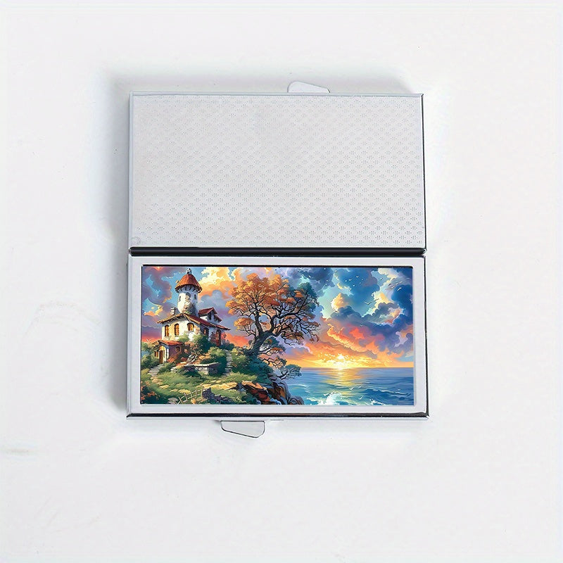 Seaside House Rectangular Pill Box 7 Compartment Portable Pill Box