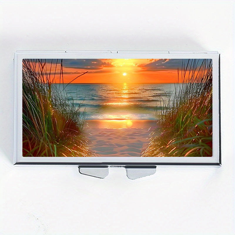 Seaside Sunset Pattern Printed Medicine Box 7 Compartment Pill Box