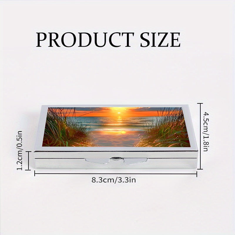 Seaside Sunset Pattern Printed Medicine Box 7 Compartment Pill Box