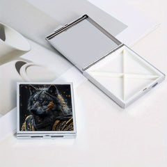 Wolf Armor Square Pill Box 4 Compartments Portable Medicine Organizer