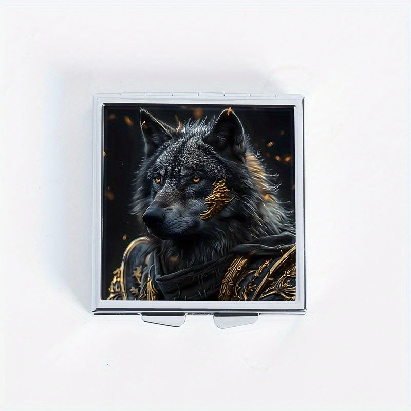 Wolf Armor Square Pill Box 4 Compartments Portable Medicine Organizer