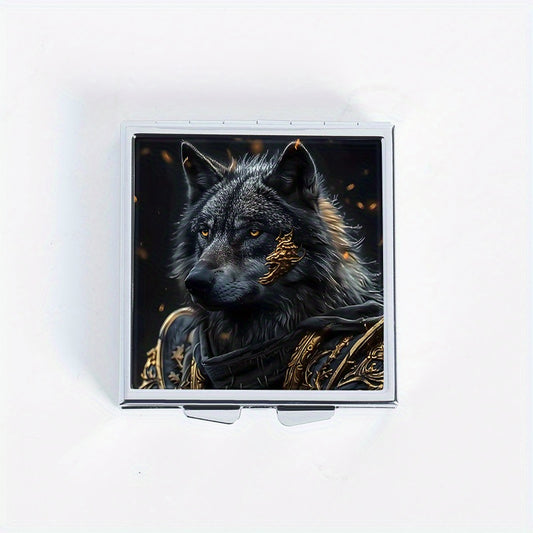 Wolf Armor Square Pill Box 4 Compartments Portable Medicine Organizer
