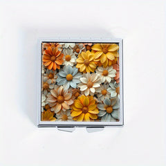 Patterned Square Medicine Box Portable Four Compartment Pill Box