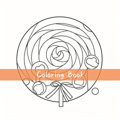Deluxe Candy Themed Coloring Book for Adults Stress Relief Art & Craft Activity