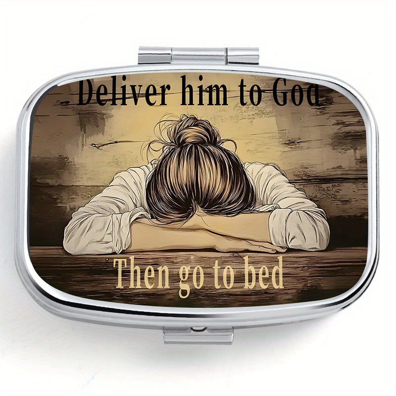 Sleeping&Printing 2 Compartment Pill Box Mini Medicine