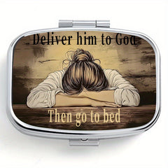 Sleeping&Printing 2 Compartment Pill Box Mini Medicine