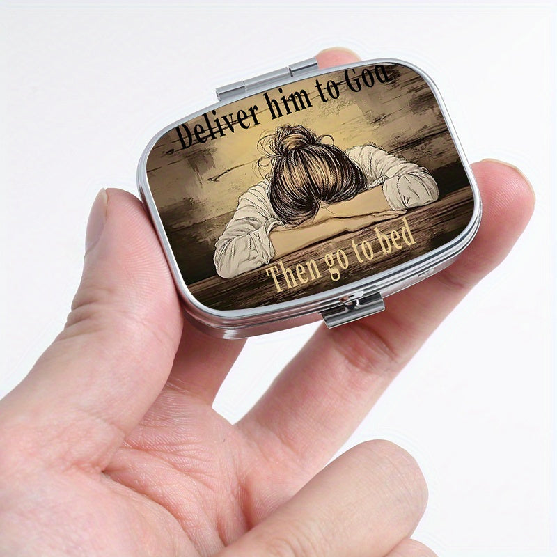 Sleeping&Printing 2 Compartment Pill Box Mini Medicine