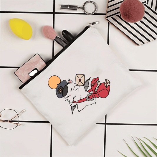 Ceramic Cosmetic Pouch with Mailman Cat - Ideal Gift for Teen Girls