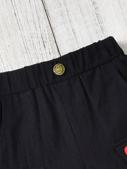 BOY Print Elastic Waistband Casual Shorts