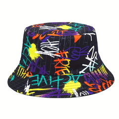 Sunshade Letter Print Bucket Hat for Men Women