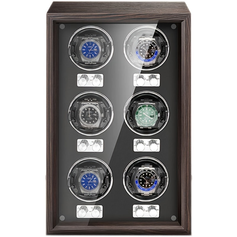 Wooden Watch Winder Storage Box 6 Slot