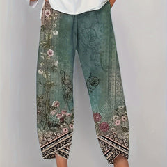Women's Plus Floral & Geometric Print Casual Pants