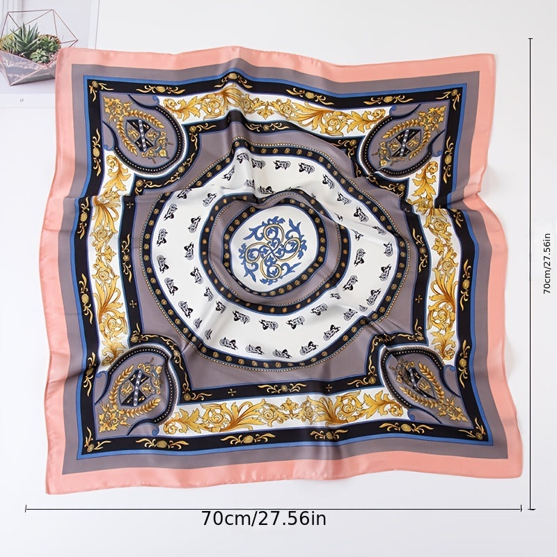 Vintage Print Thin Scarf Small Shawl Neckerchief