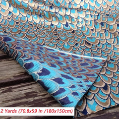 African Peacock Jacquard Brocade Fabric For Dress DIY Sewing Patchwork