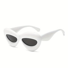 Vintage Cat Eye Sunglasses Thick Frame Inflated Punk Eyewear