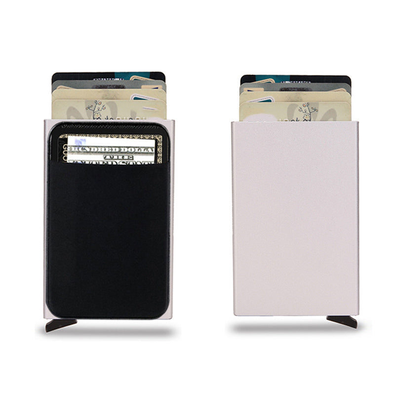 Pop Up Minimalist Metal Wallet Card Holder Thin Slim Purse