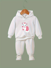Cat Print 2pcs Girls Outfits For Sports Spring Fall Outdoor Gift