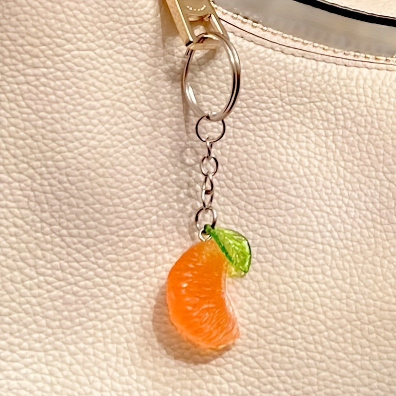 Tangerine KeyChain Refreshing Orange Piece Key Chain For Men