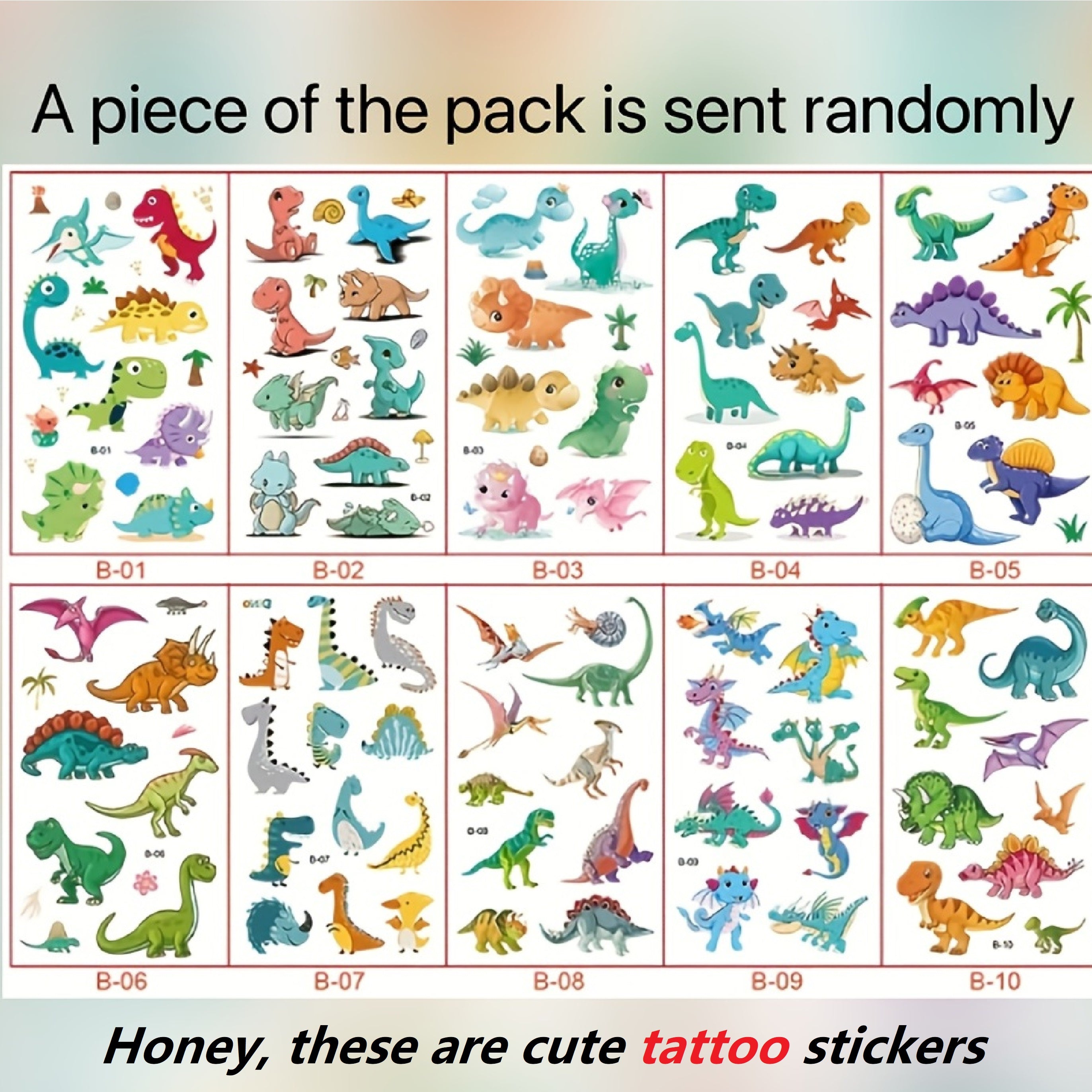 Dinosaur Tattoo Sticker Waterproof Sweat Tyrannosaurus