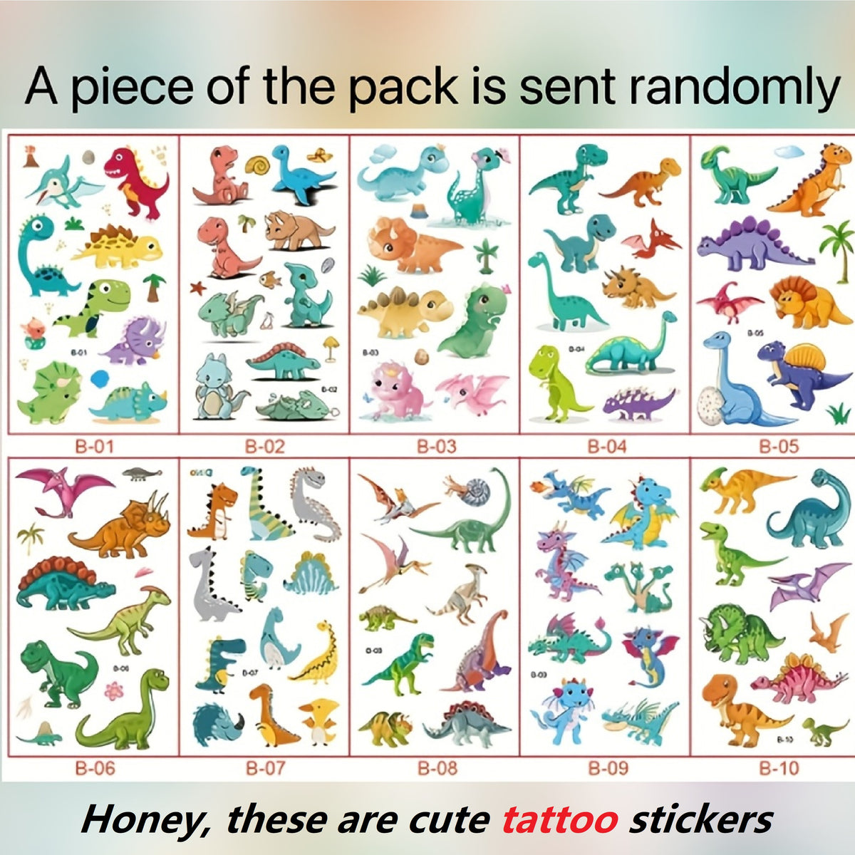Dinosaur Tattoo Sticker Waterproof Sweat Tyrannosaurus