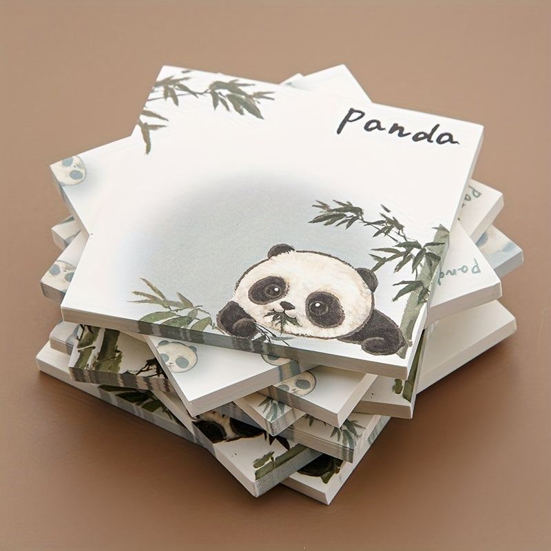 5pcs Panda Painting Sticky Notes - Cute Cartoon Notepads for Students