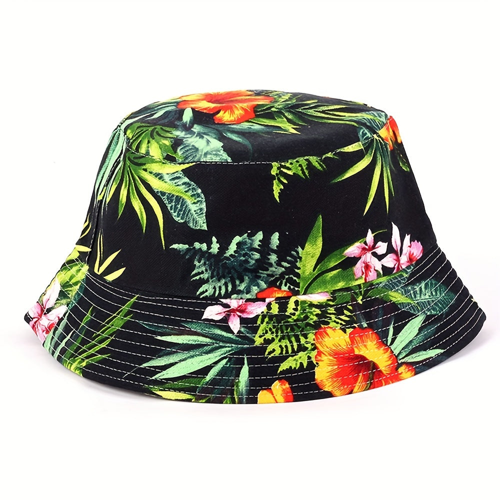 Boho Plant Printed Bucket Hat Lightweight Casual Basin Hat Unisex