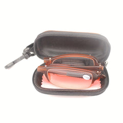 SOOLALA 3 Pairs TR90 Folding Reading Glasses w/ Hook Clip Holder Zipper Case