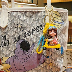 Cartoon Couple Keychain Pendant for Car Keys Backpacks Wallets
