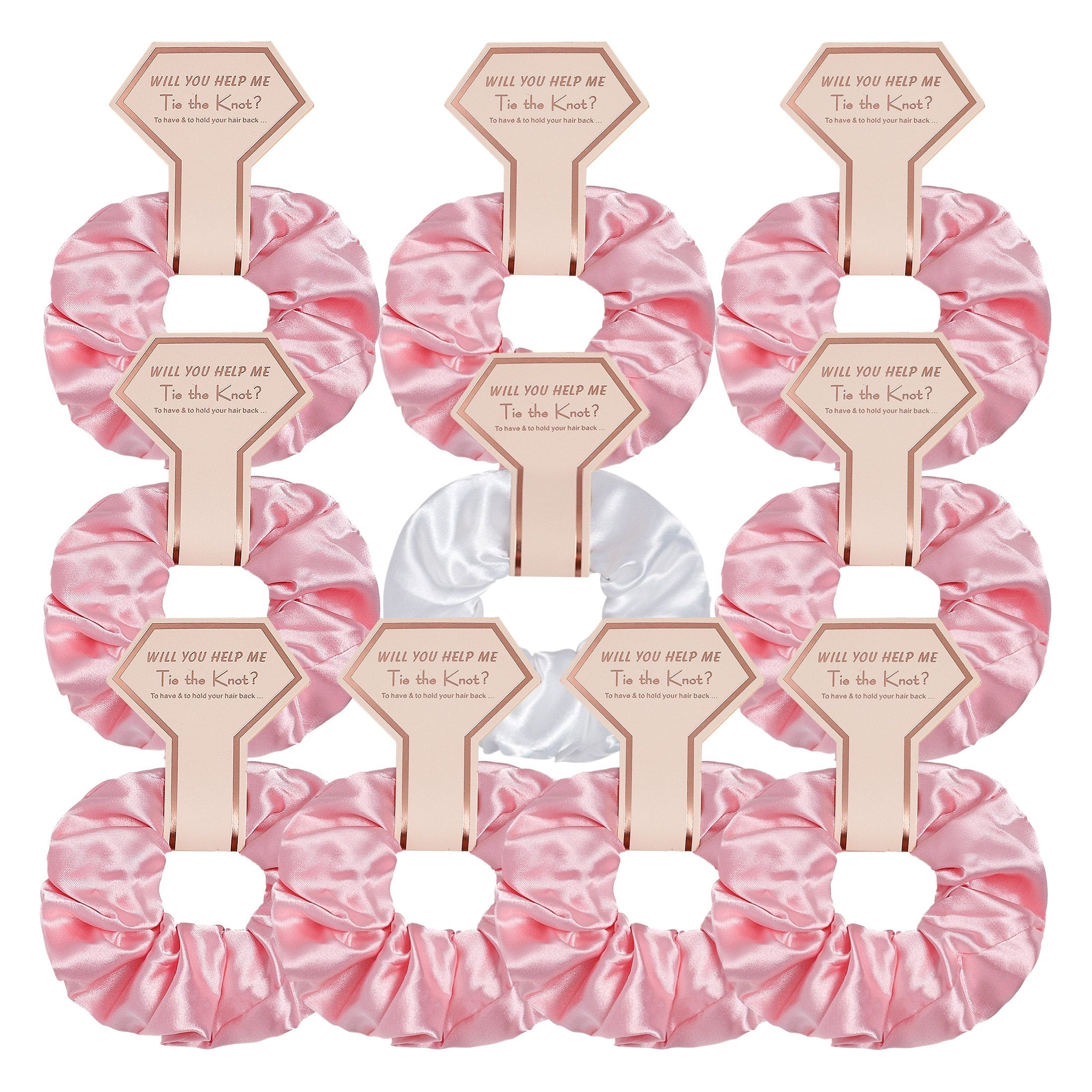 10pcs Scrunchies Set For Bridesmaid Elastic Hair Tie Bachelorette Party